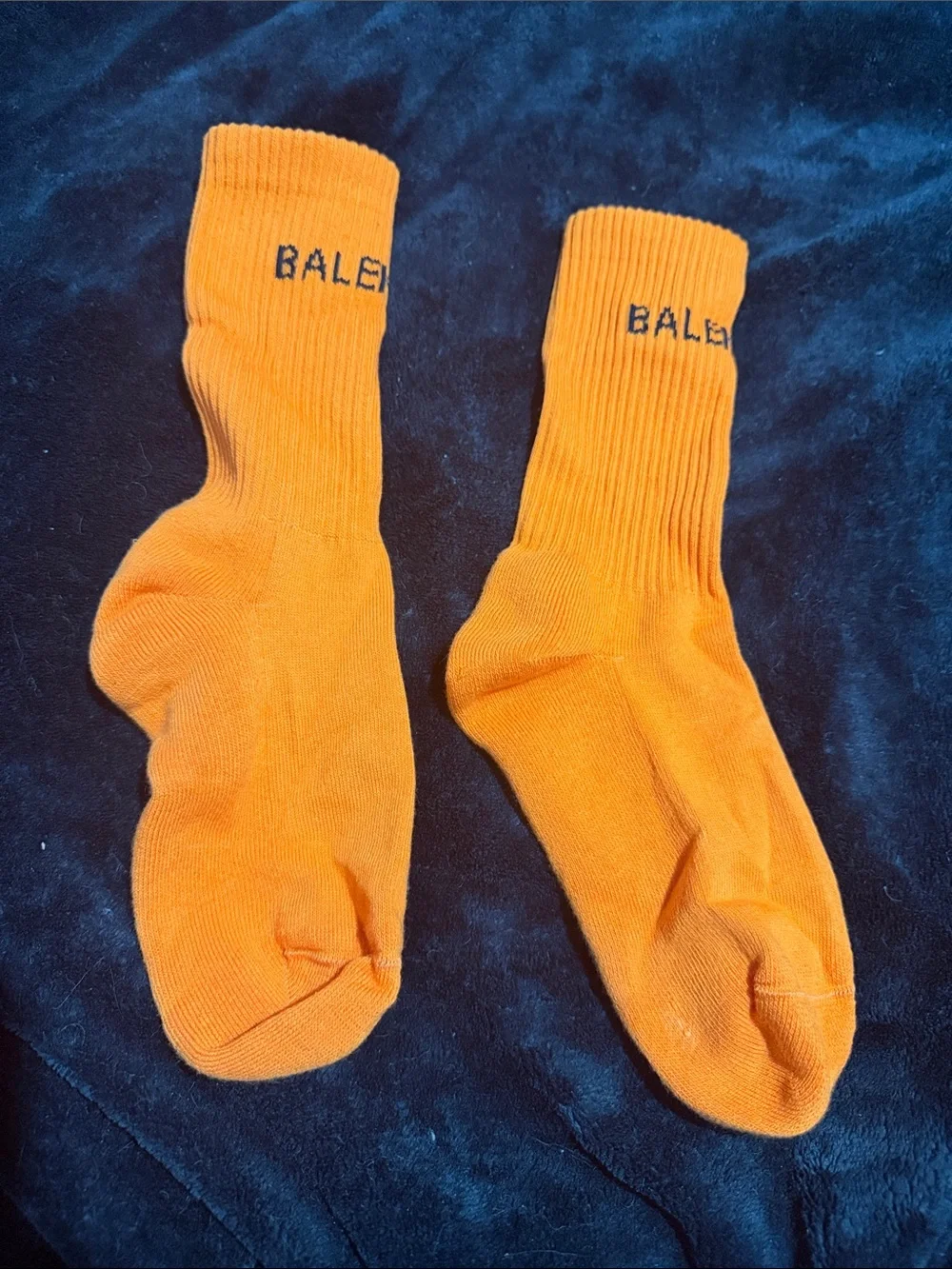 Balenciaga Bright Orange Logo Crew Socks - Men